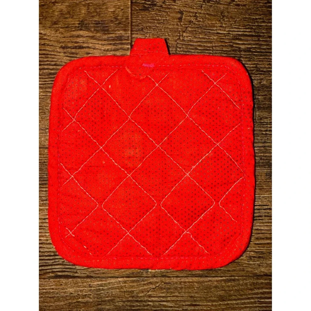 Vintage Rocking Horse Potholder Red Trim Holly Holiday Christmas Decor‎